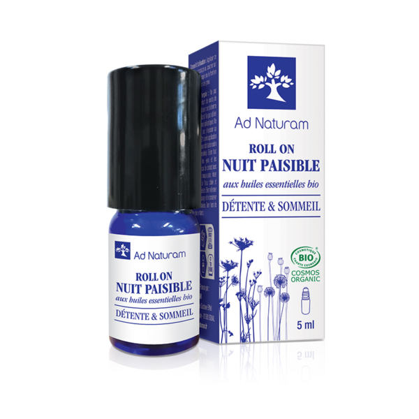 Roll On Nuit Paisible aux huiles essentielles BIO Ad Naturam, vous procure détente et sommeil